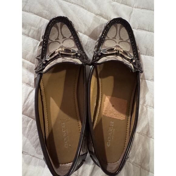 Coach Fortunata loafers brown gold hardware sz 8 - Picture 2 of 7